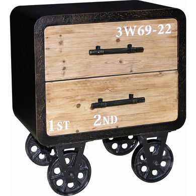 Vintage Industrial Two Drawer Cabinet by Urban Port