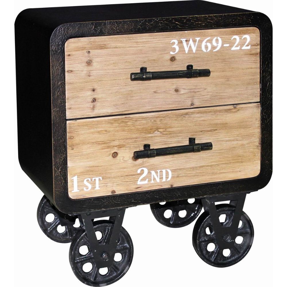 Vintage Industrial Two Drawer Cabinet by Urban Port