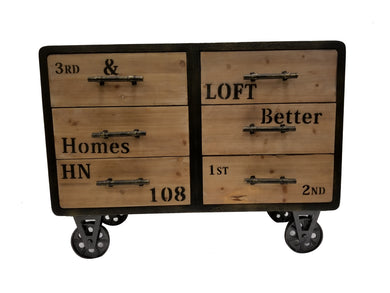 Antiqued Industrial Six Drawer Cabinet by Urban Port