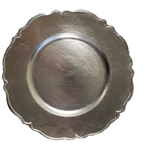 Set of 24 Silver Charger Plates 13" Dia