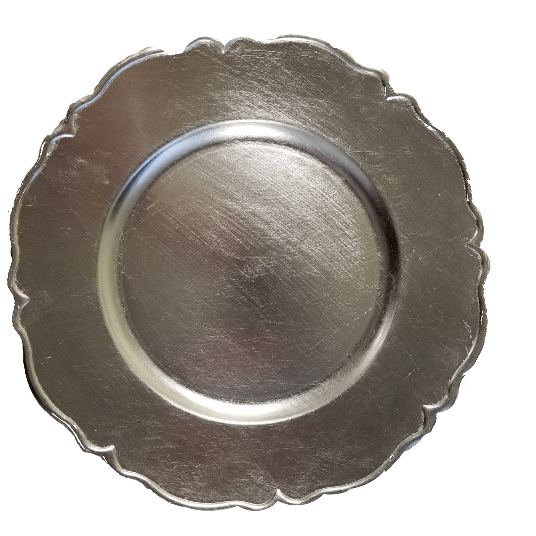 Set of 24 Silver Charger Plates 13