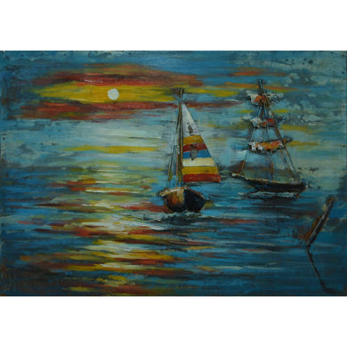 Sunset Sailboat Nautical Metal Wall decor by Urban Port