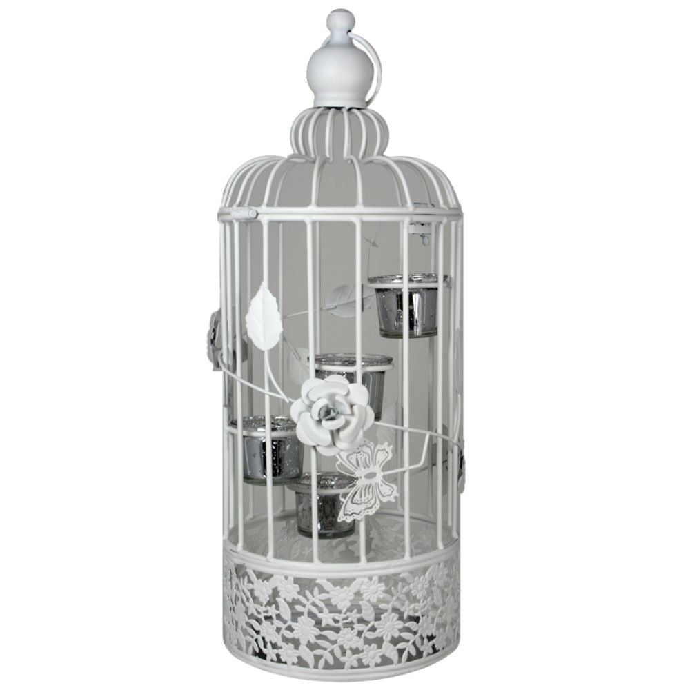 Adorable Metal Bird Cage Candle Holder - Benzara