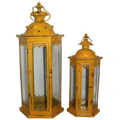 Amazing 2 Piece Metal Lantern Set