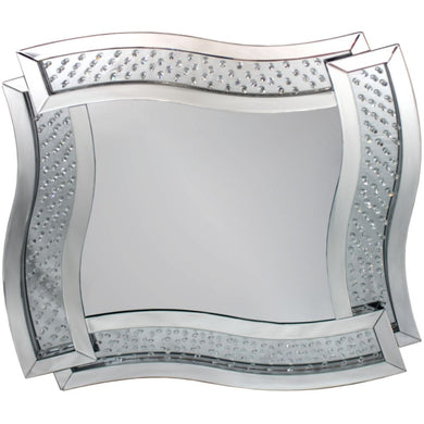 Stylishly Modern Wood & Glass Wall Mirror