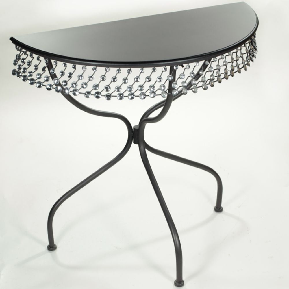 Wonderful Metal Table with Rhinestones - Benzara