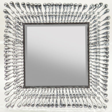 Alluring Metal Mirror with Stones - Benzara