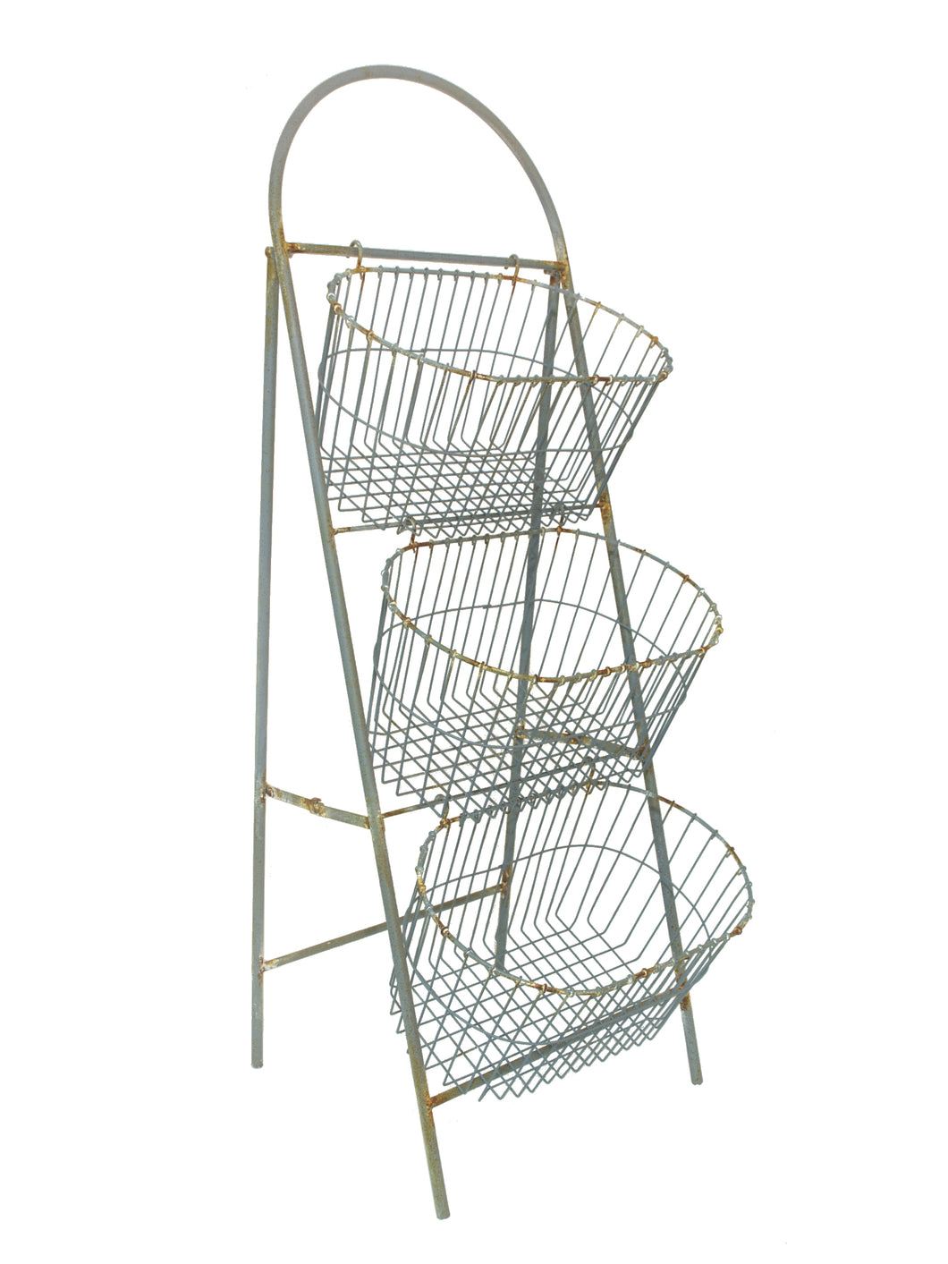 Unique Gray Color Basket With Three Tier Design
