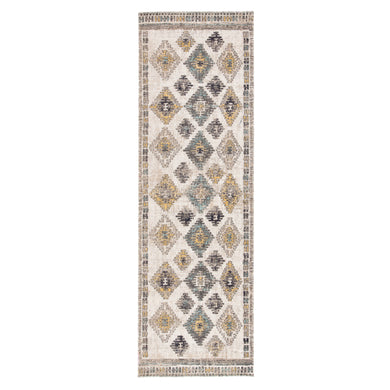 Jaipur Living Dez Indoor/ Outdoor Tribal Blue/ Yellow Runner Rug (2'8