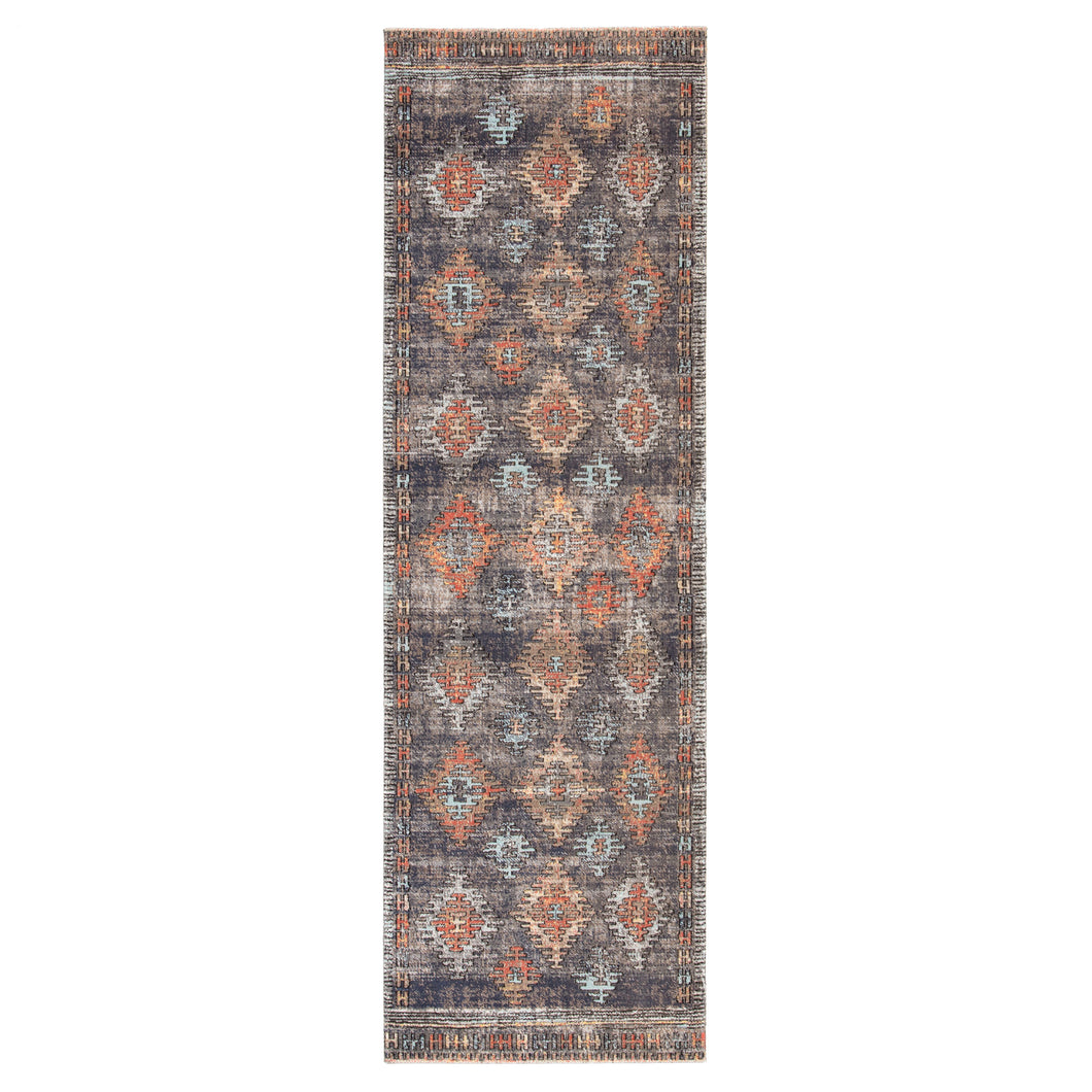 Jaipur Living Dez Indoor/ Outdoor Tribal Blue/ Orange Runner Rug (2'8