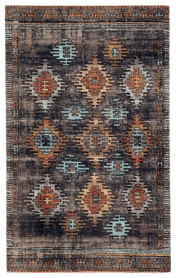 Jaipur Living Dez Indoor/ Outdoor Tribal Blue/ Orange Area Rug (2'X3')