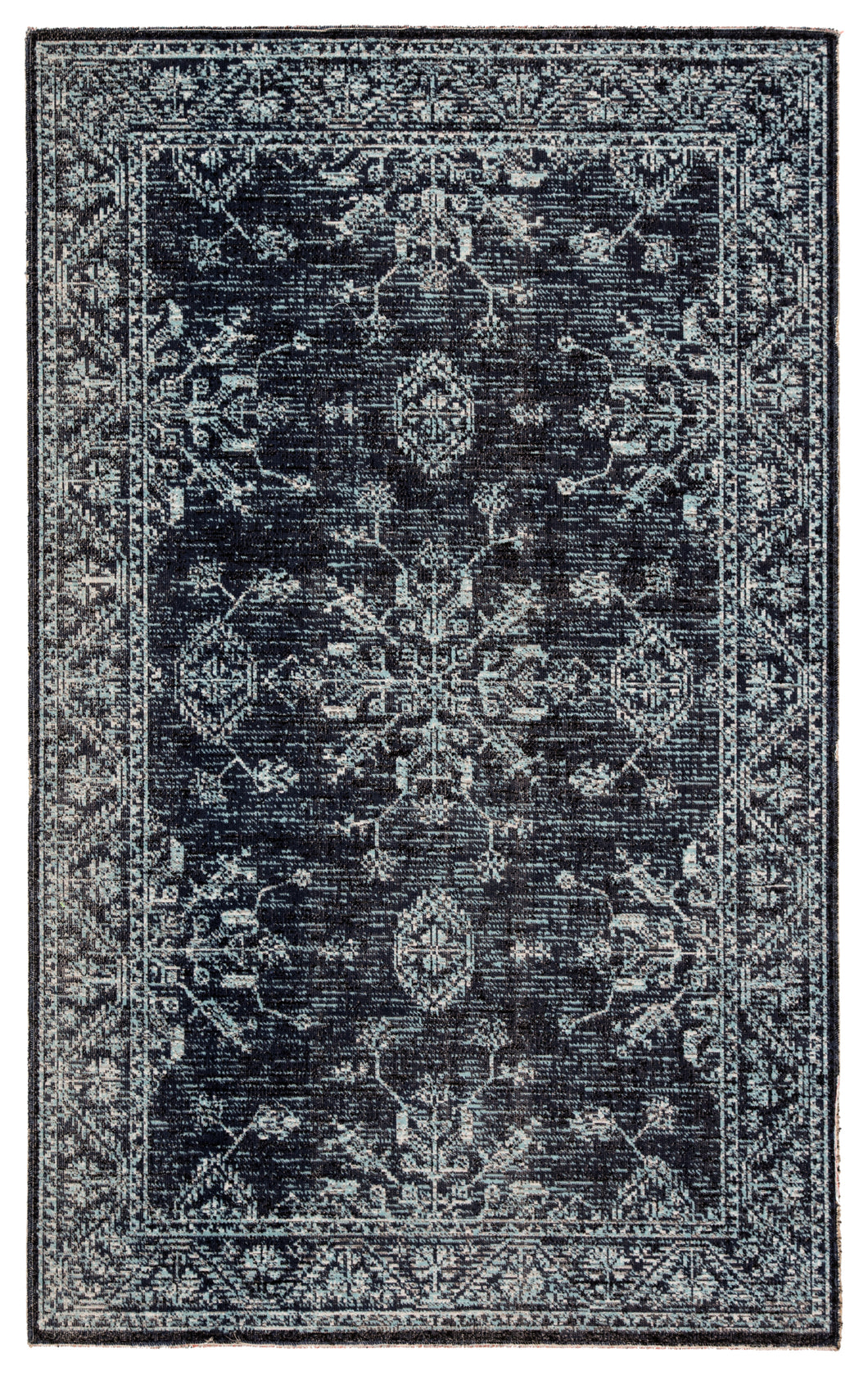 Jaipur Living Fayer Indoor/ Outdoor Medallion Blue/ Black Area Rug (5'3