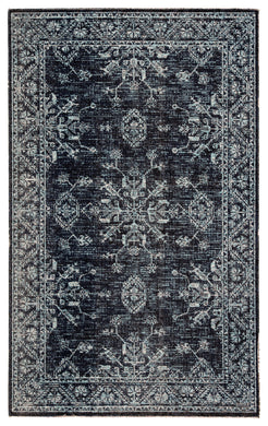 Jaipur Living Fayer Indoor/ Outdoor Medallion Blue/ Black Area Rug (8'10