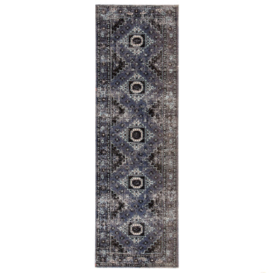 Jaipur Living Westlyn Indoor/ Outdoor Medallion Black/ Blue Runner Rug (2'6