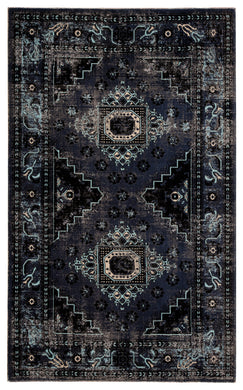Jaipur Living Westlyn Indoor/ Outdoor Medallion Black/ Blue Area Rug (5'3