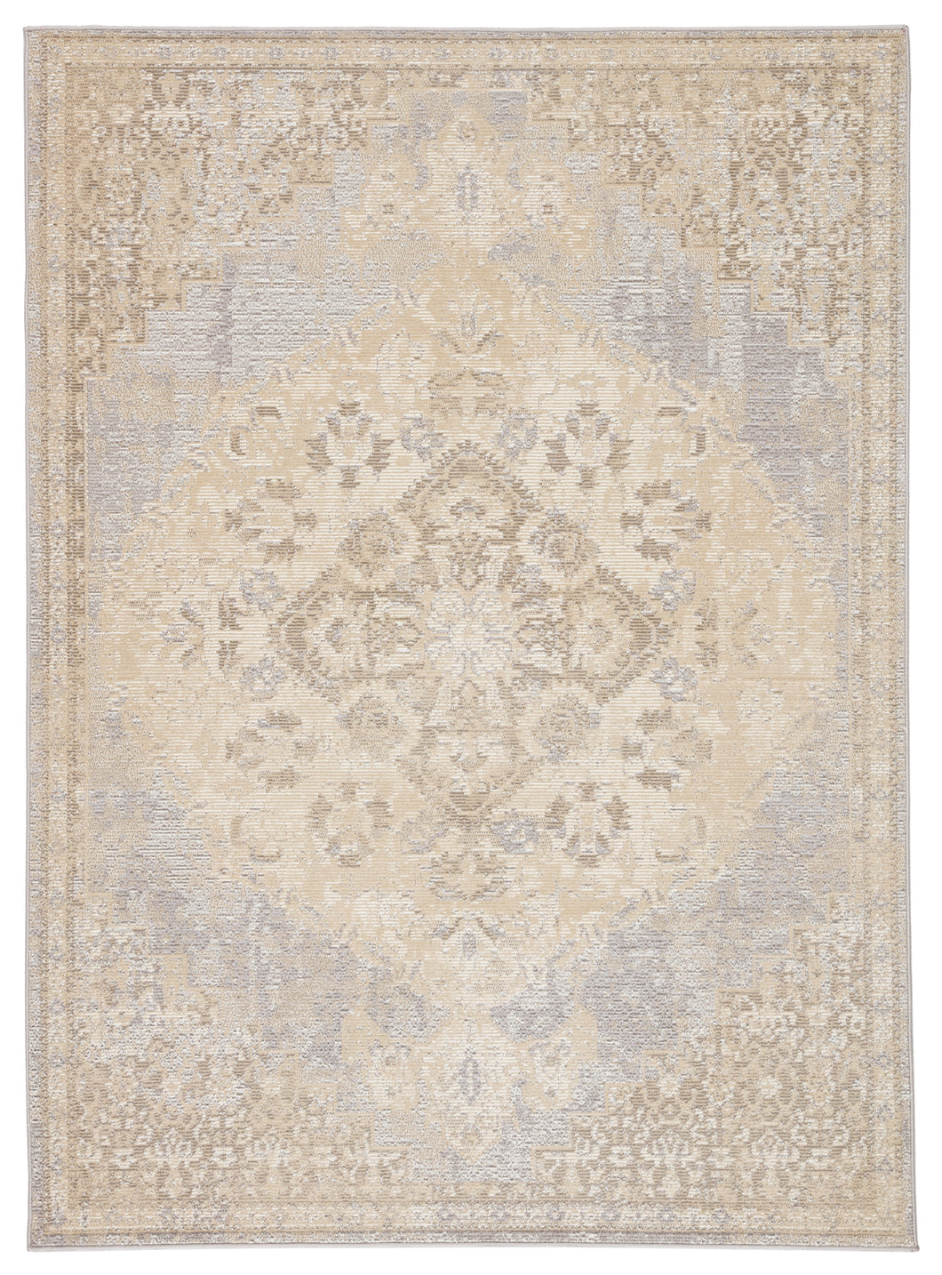 Jaipur Living Baun Medallion Beige/ Silver Area Rug (4'X5'8