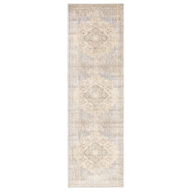 Jaipur Living Baun Medallion Beige/ Silver Runner Rug (2'6