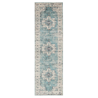 Jaipur Living Sontag Medallion Turquoise/ Gray Runner Rug (2'6