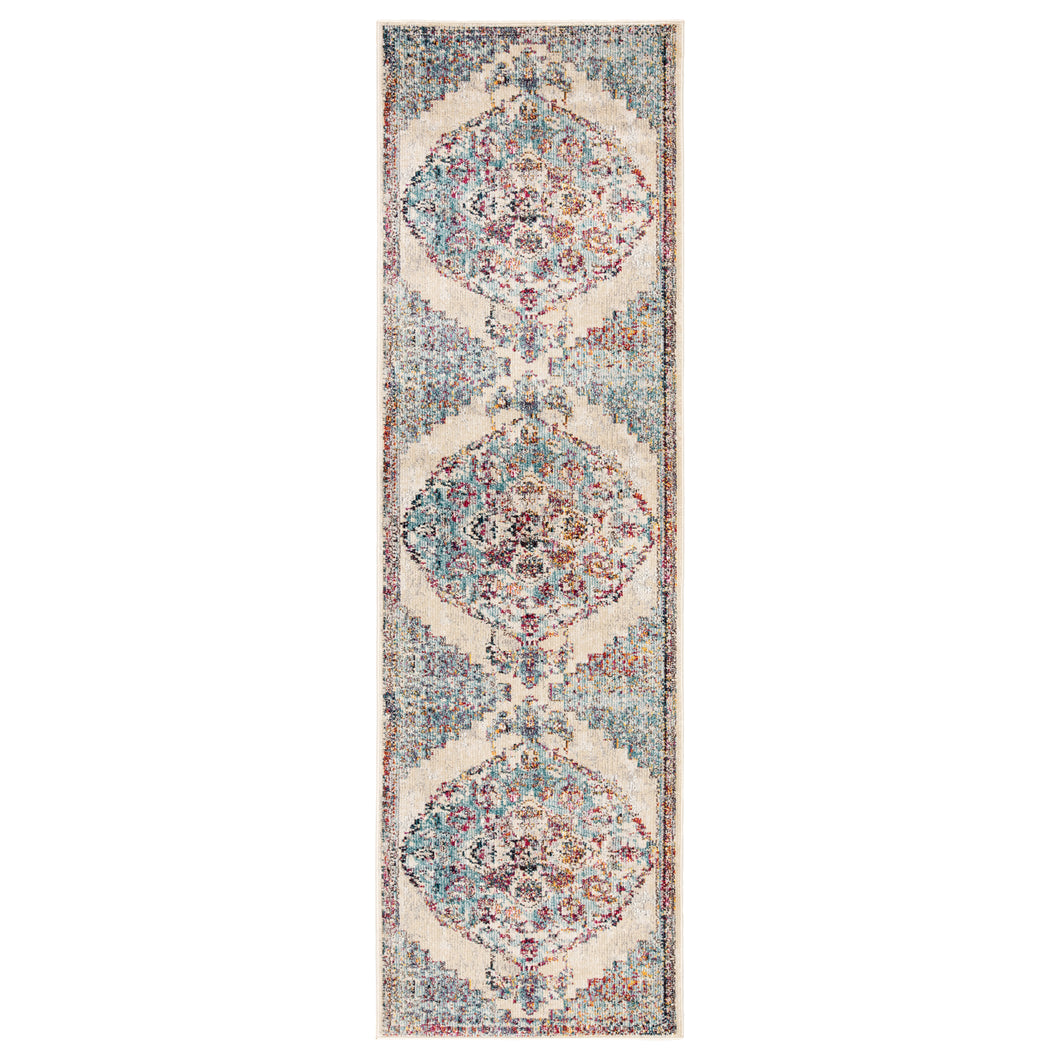 Jaipur Living Briar Medallion Cream/ Turquoise Runner Rug (2'6