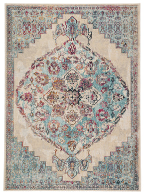 Jaipur Living Briar Medallion Cream/ Turquoise Area Rug (5'3