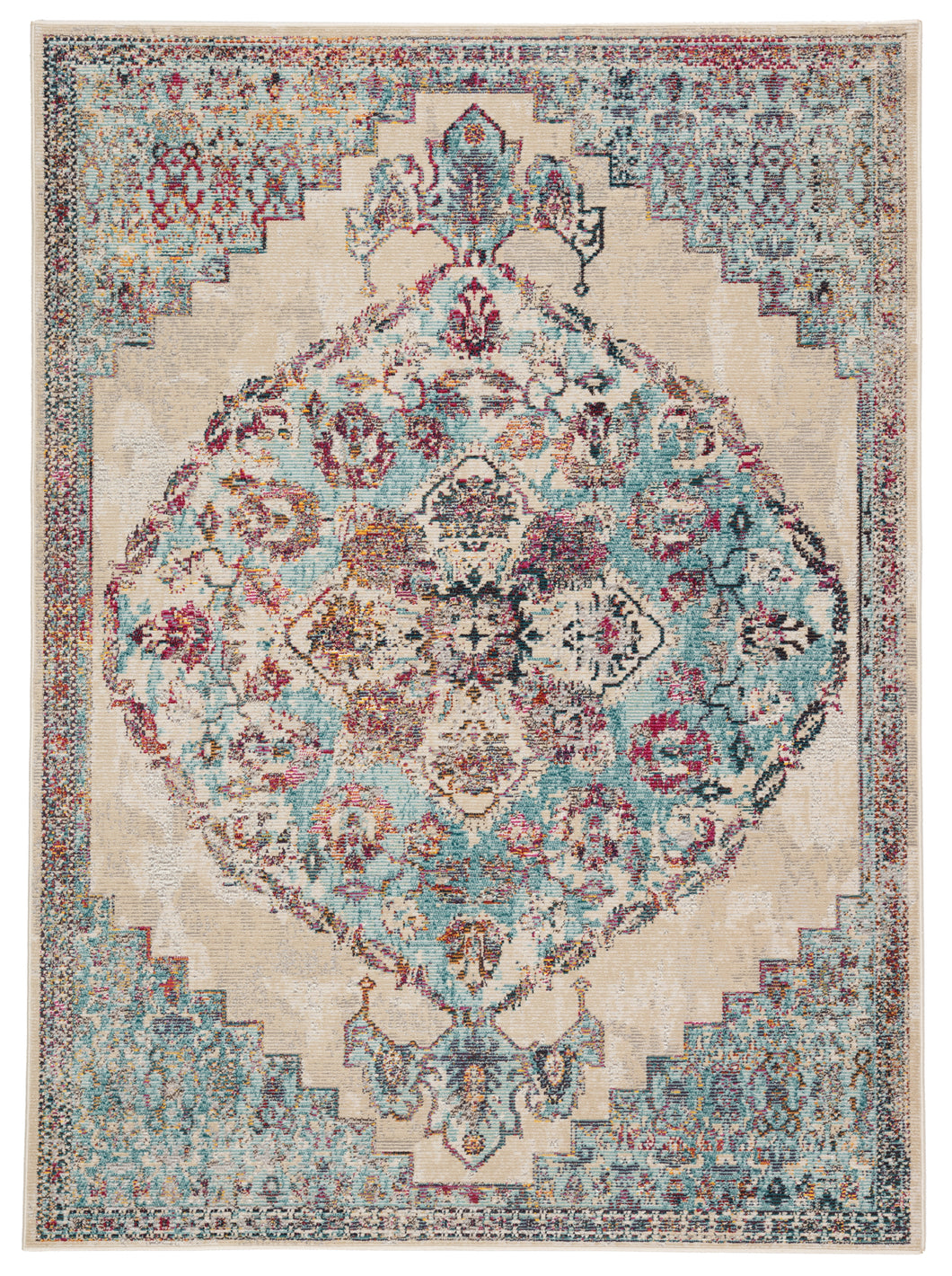 Jaipur Living Briar Medallion Cream/ Turquoise Area Rug (5'3