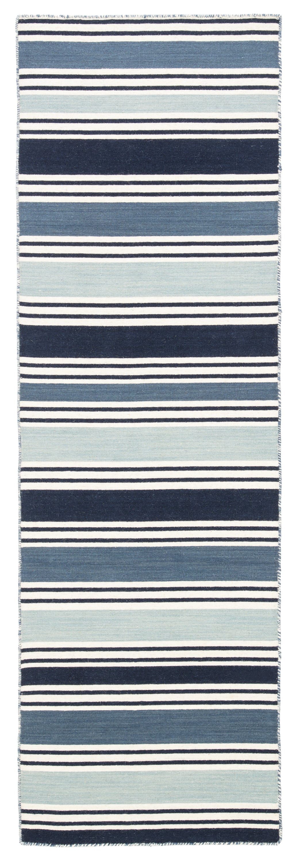 Jaipur Living Salada Handmade Stripe Blue/ White Runner Rug (2'6