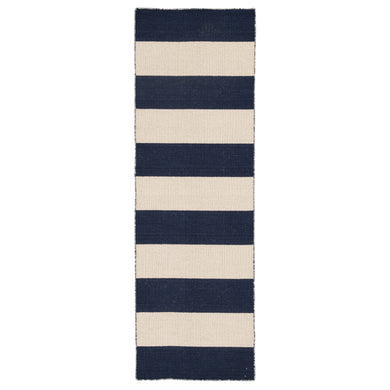 Jaipur Living Tierra Handmade Stripe Navy/ White Runner Rug (2'6