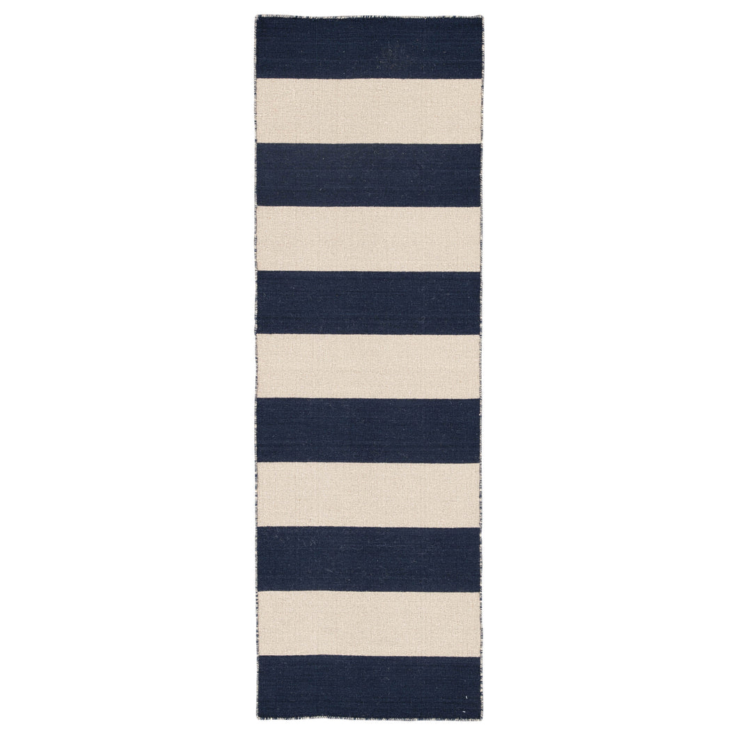 Jaipur Living Tierra Handmade Stripe Navy/ White Runner Rug (2'6