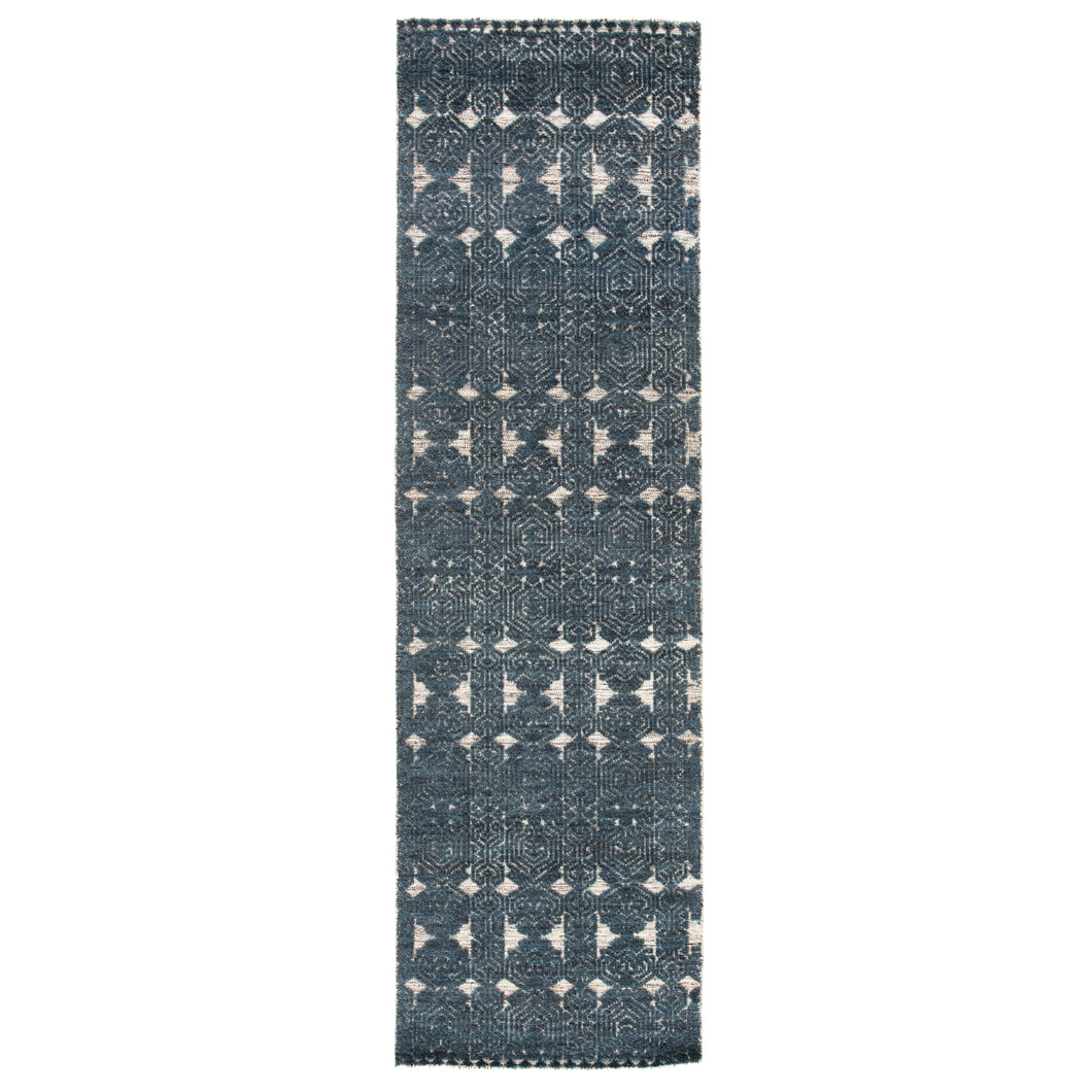 Jaipur Living Abelle Hand-Knotted Medallion Teal/ White Runner Rug (3'X10')