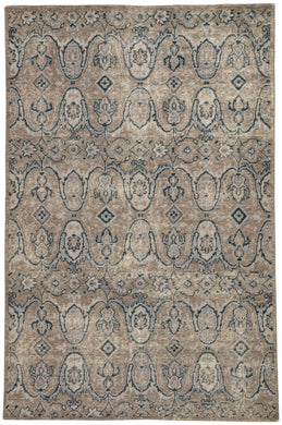 Jaipur Living Williamsburg Hand-Knotted Medallion Gray/ Navy Area Rug (9'X12')