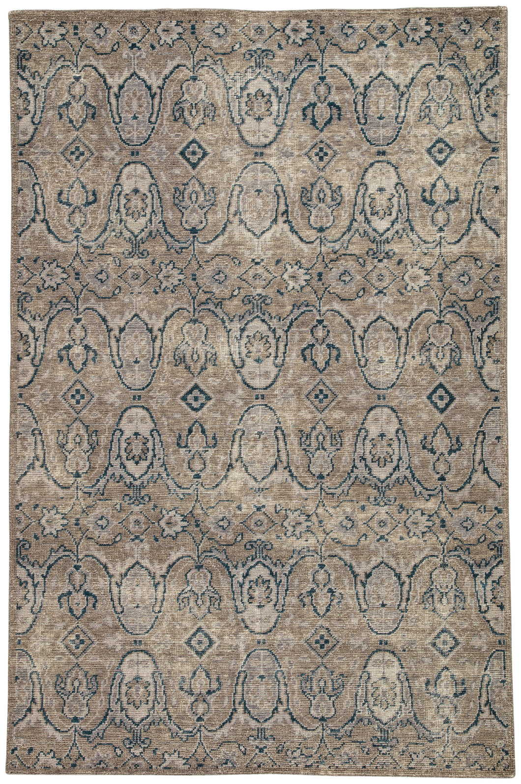 Jaipur Living Williamsburg Hand-Knotted Medallion Gray/ Navy Area Rug (9'X12')