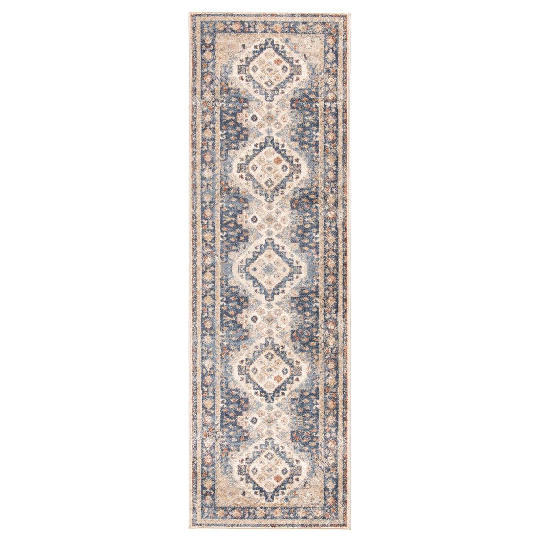 Jaipur Living Sunkaya Medallion Blue/ Beige Runner Rug (2'6