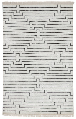 Jaipur Living Alloy Handmade Geometric White/ Black Area Rug (8'X11')