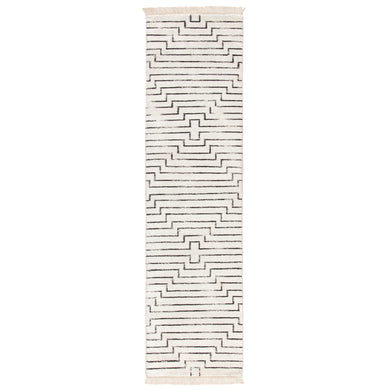 Jaipur Living Alloy Handmade Geometric White/ Black Runner Rug (2'6