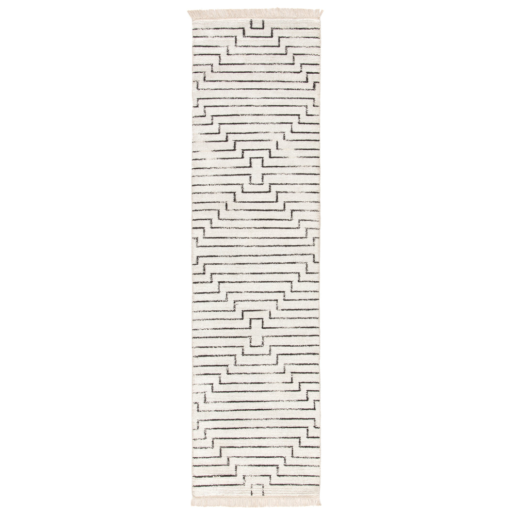 Jaipur Living Alloy Handmade Geometric White/ Black Runner Rug (2'6