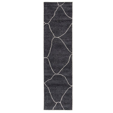 Jaipur Living Carmine Handmade Geometric Dark Gray/ Blue Runner Rug (2'6