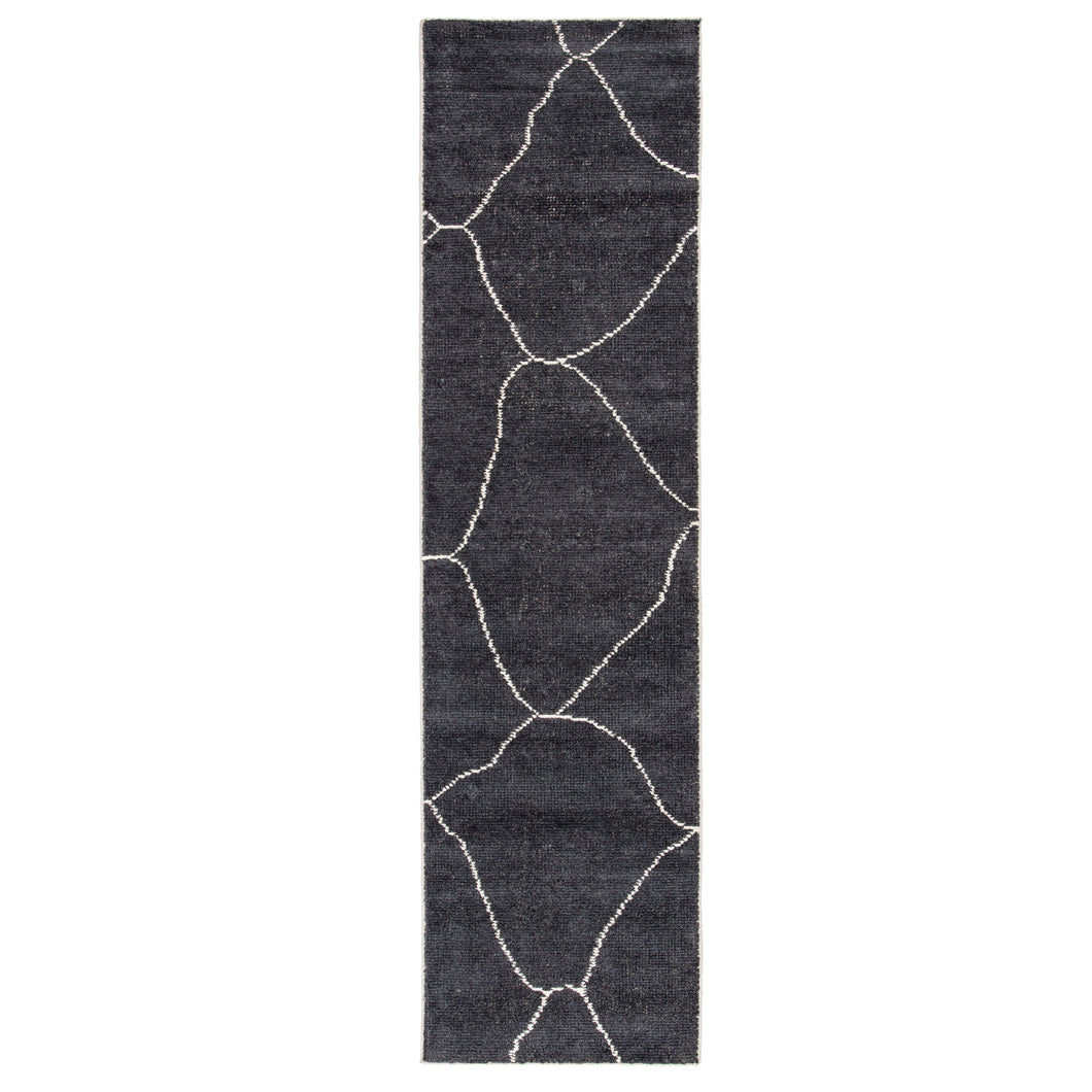 Jaipur Living Carmine Handmade Geometric Dark Gray/ Blue Runner Rug (2'6