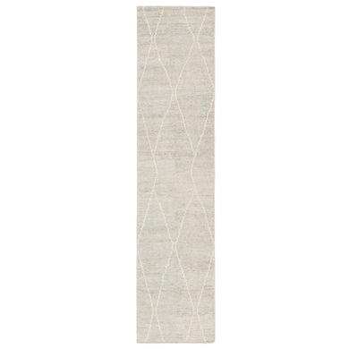 Jaipur Living Ozog Handmade Geometric Light Blue/ Ivory Runner Rug (2'6