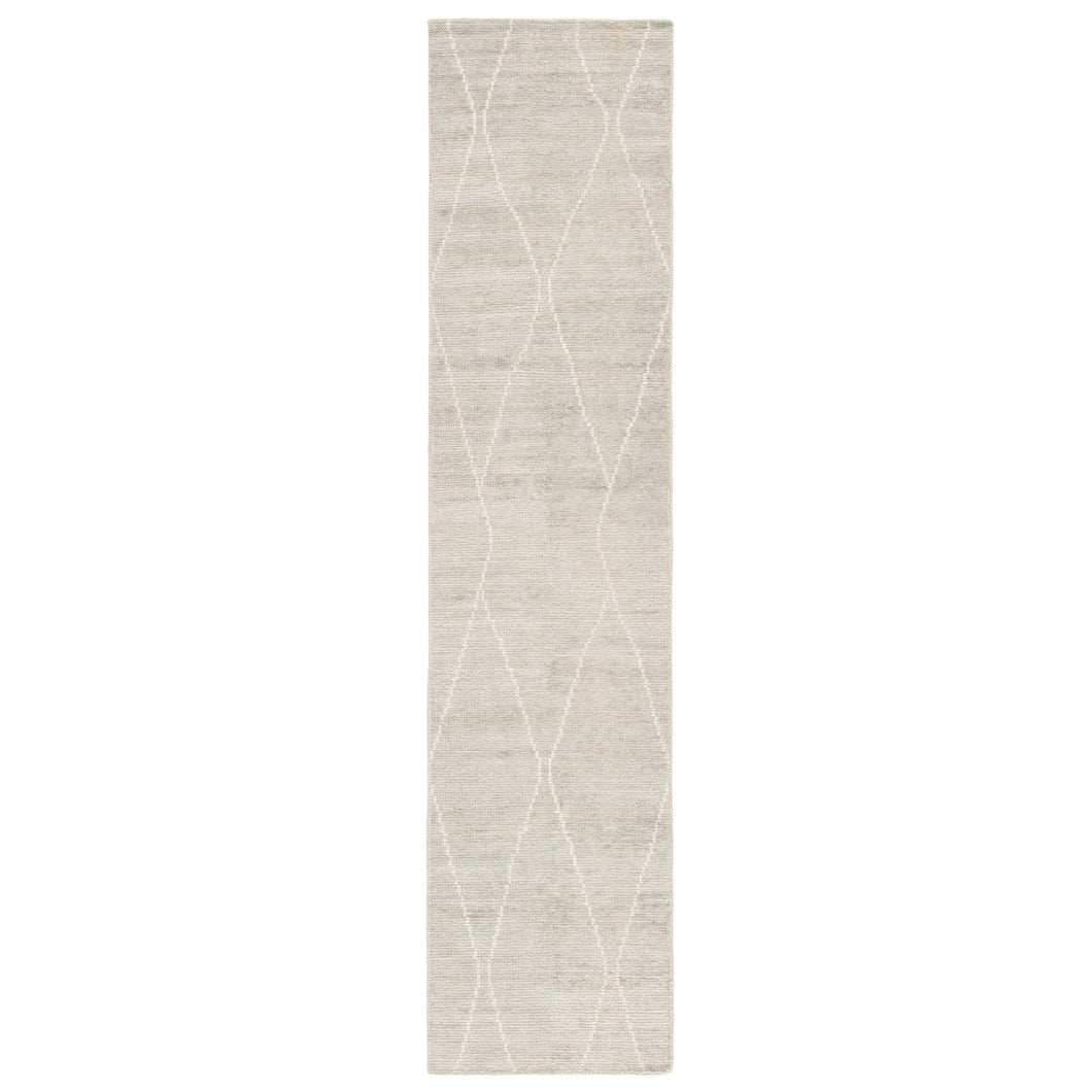 Jaipur Living Ozog Handmade Geometric Light Blue/ Ivory Runner Rug (2'6