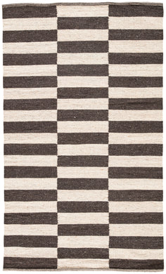 Jaipur Living Demi Handmade Stripe Dark Gray/ Cream Area Rug (2'X3')