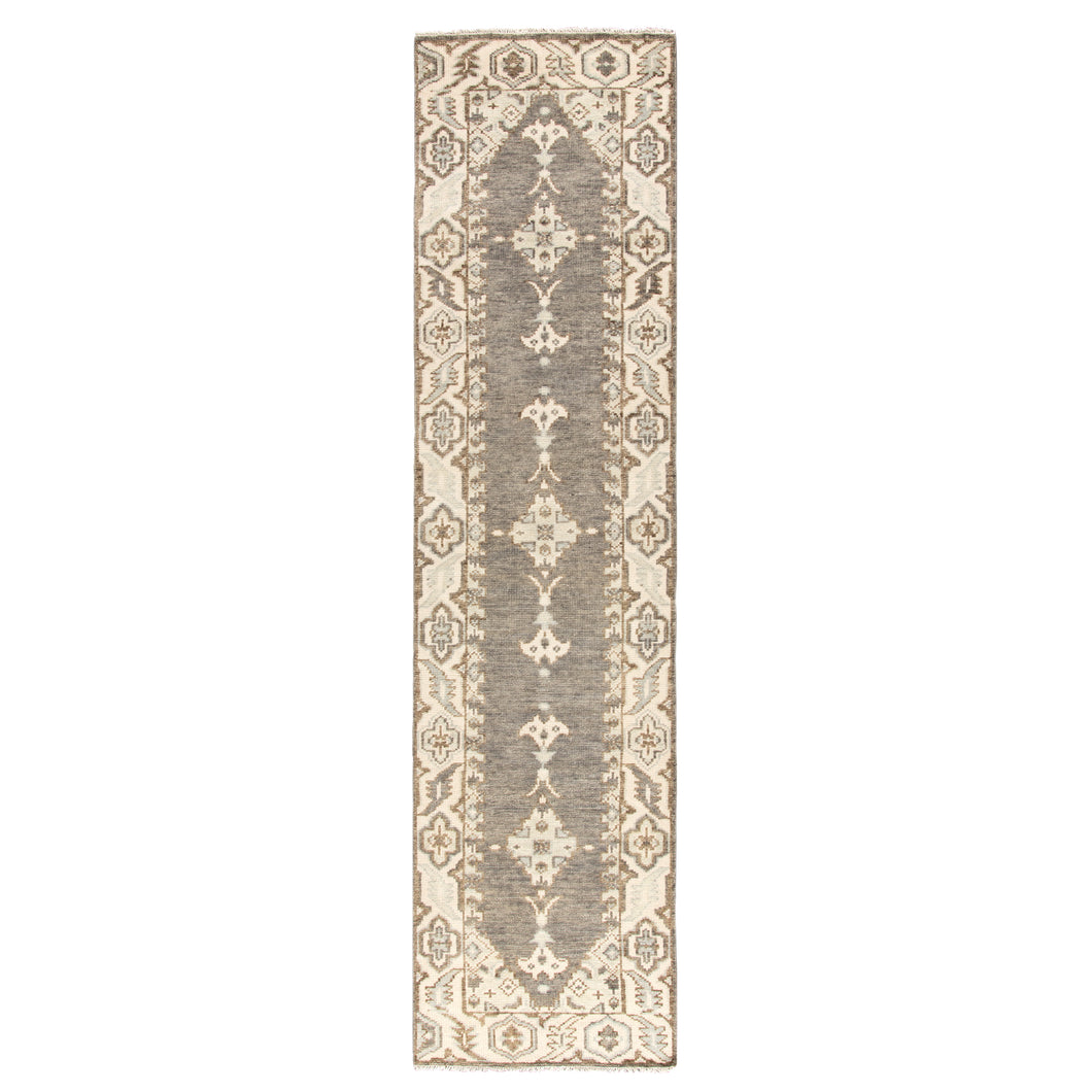 Jaipur Living Farwell Hand-Knotted Medallion Blue/ Ivory Runner Rug (3'X12')