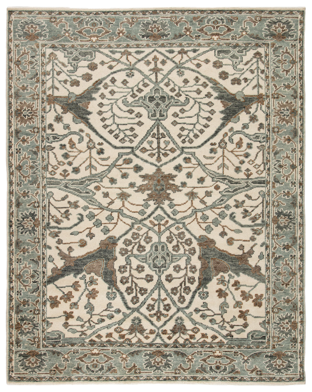 Jaipur Living Slayton Hand-Knotted Medallion Ivory/ Light Teal Area Rug (6'X9')