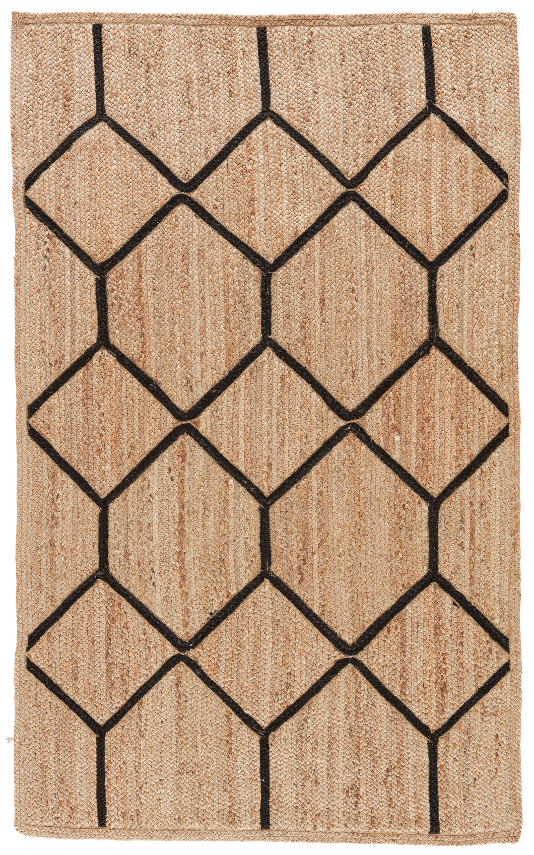 Nikki Chu by Jaipur Living Aten Natural Trellis Beige/ Black Area Rug (2'X3')