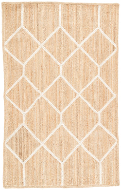 Nikki Chu by Jaipur Living Aten Natural Trellis Beige/ White Area Rug (9'X12')