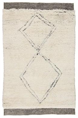 Jaipur Living Ephesus Hand-Knotted Geometric Ivory/ Black Area Rug (8'X11')