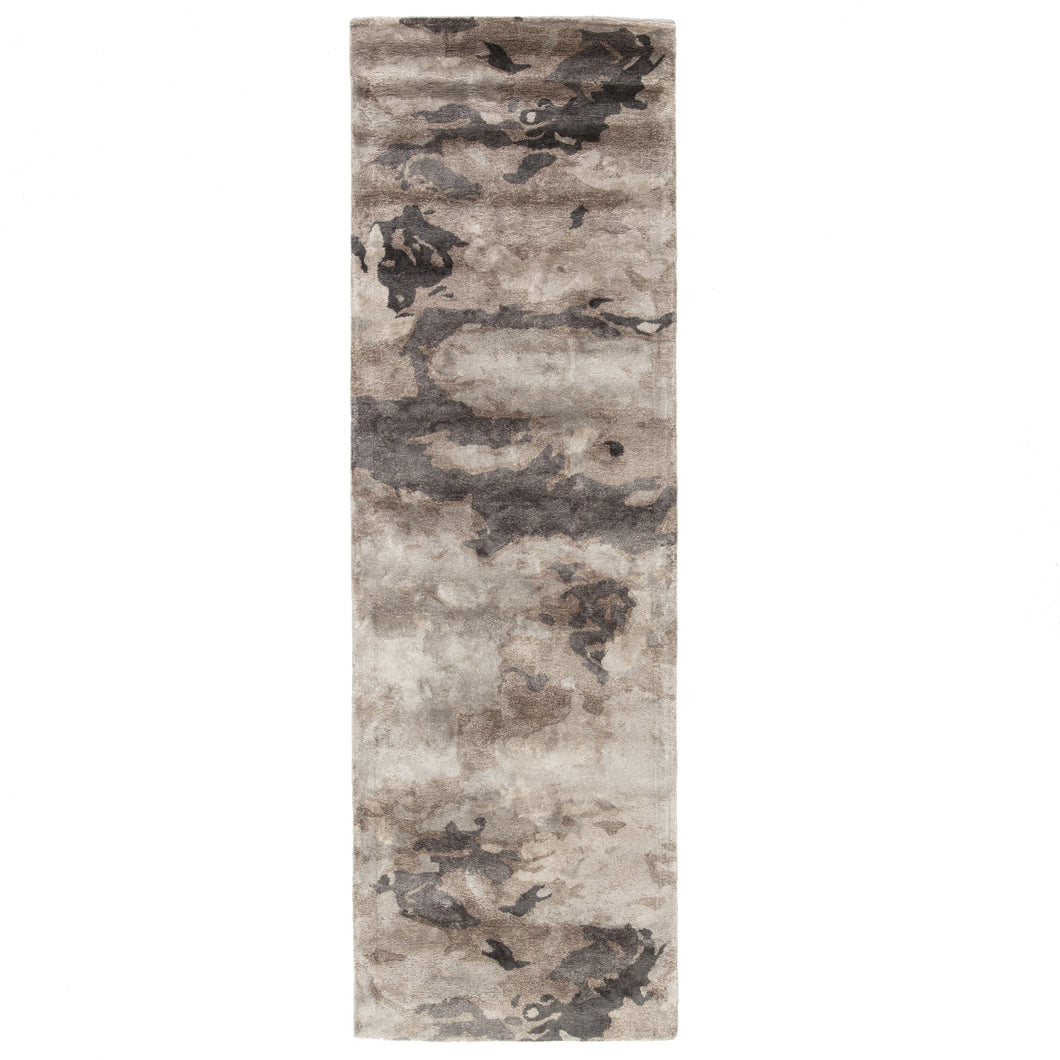 Jaipur Living Glacier Handmade Abstract Gray/ Silver Runner Rug (2'6