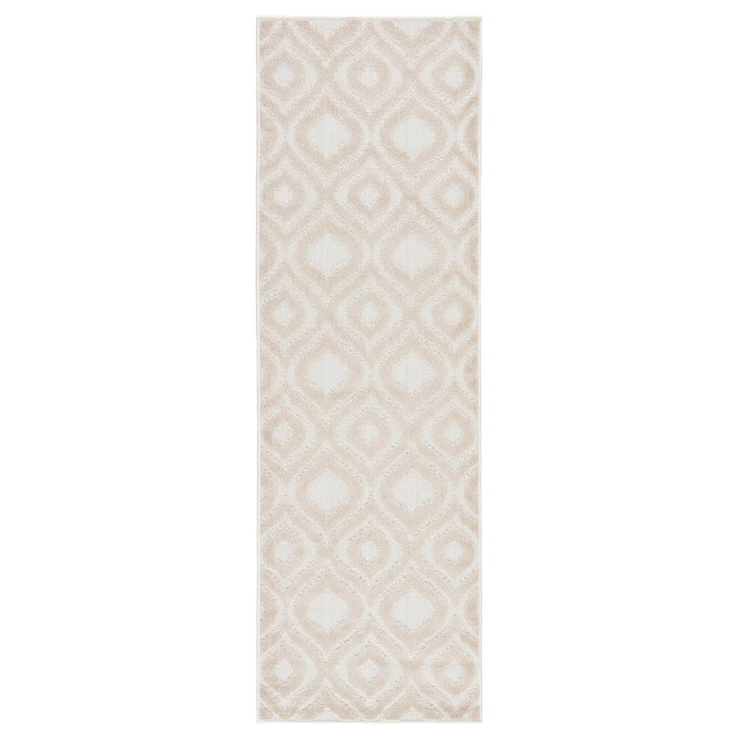 Nikki Chu by Jaipur Living Ezzine Indoor/ Outdoor Trellis Beige/ White Runner Rug (2'6
