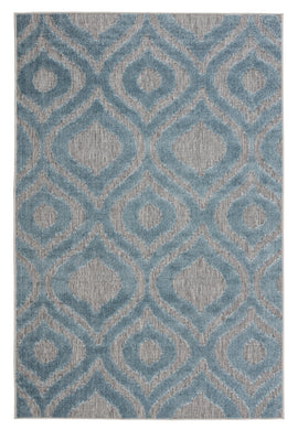 Nikki Chu by Jaipur Living Ezzine Indoor/ Outdoor Trellis Gray/ Blue Area Rug (8'10