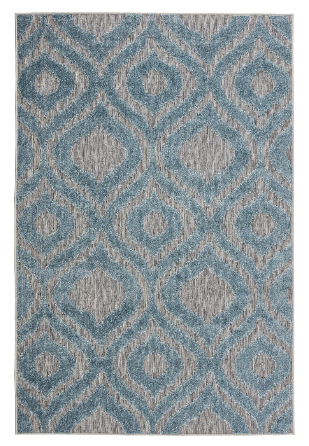 Nikki Chu by Jaipur Living Ezzine Indoor/ Outdoor Trellis Gray/ Blue Area Rug (2'X3')