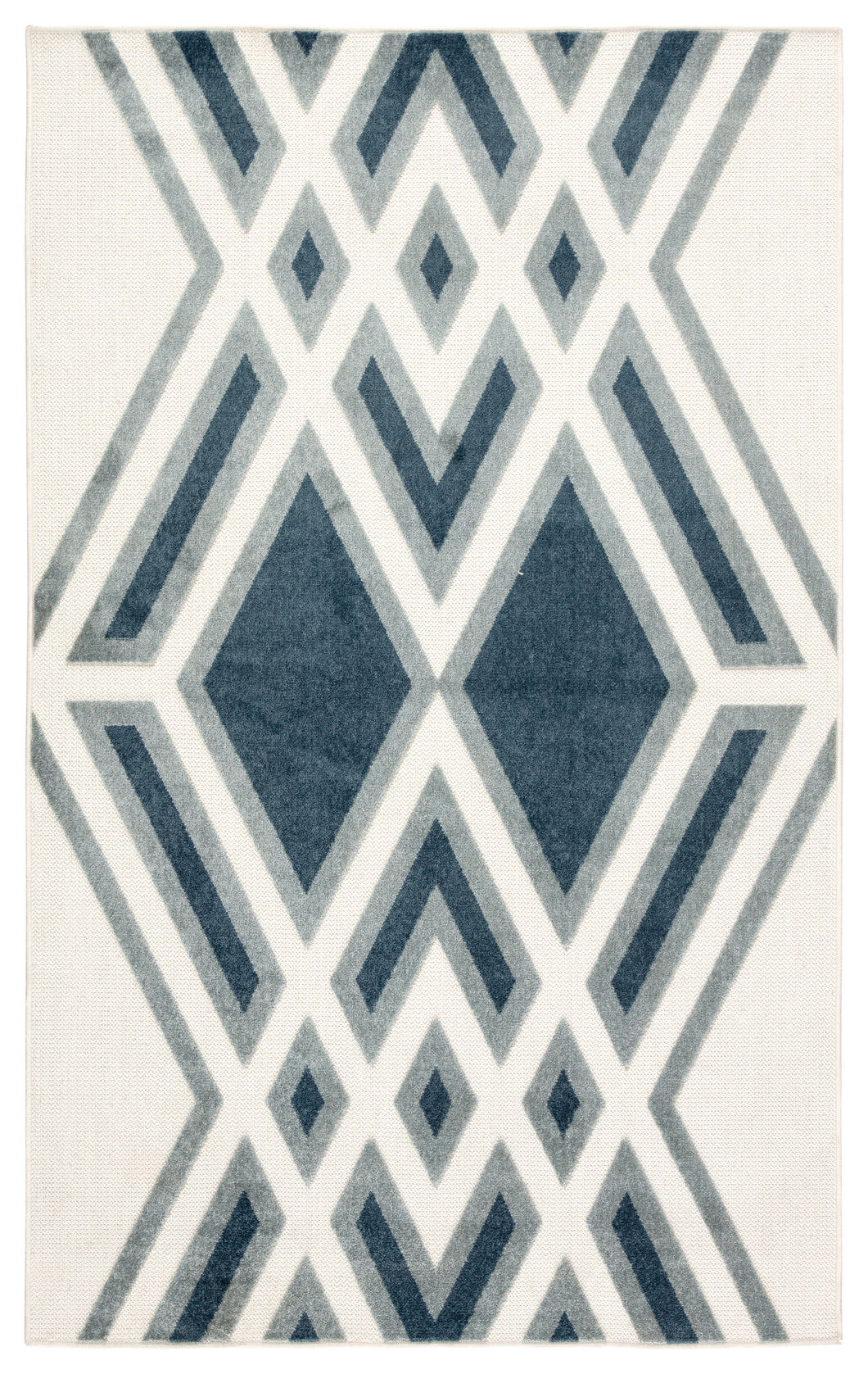 Nikki Chu by Jaipur Living Tasma Indoor/ Outdoor Geometric White/ Blue Area Rug (7'6